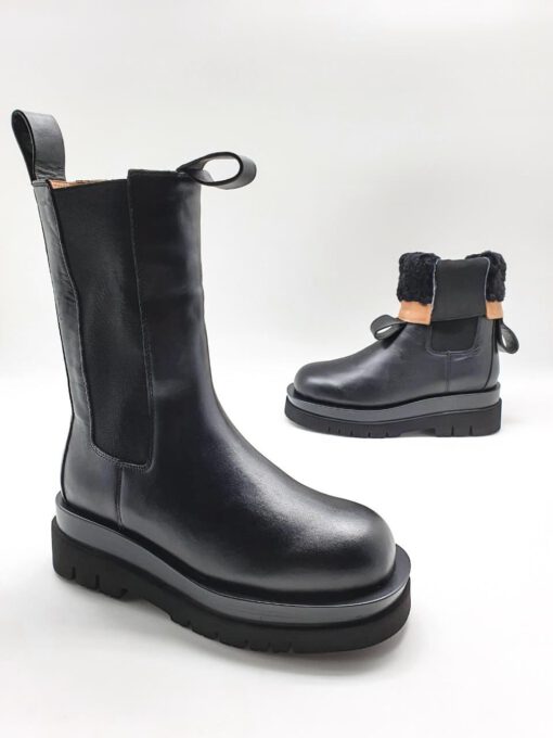 Зимние ботинки женские Bottega Veneta черные A56112 - фото 1