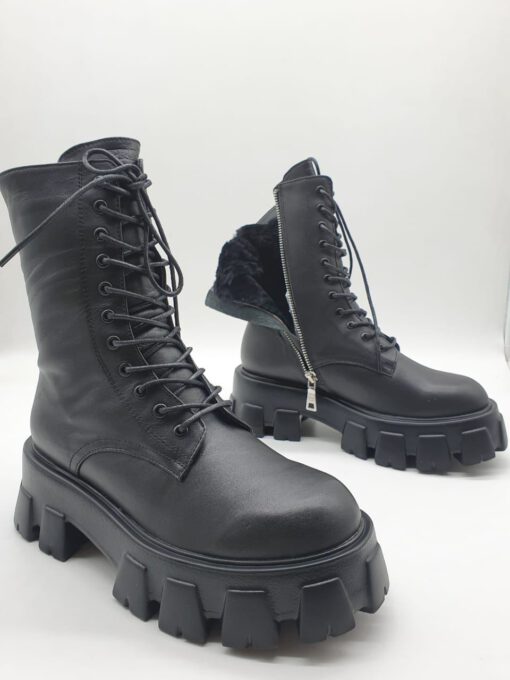 Зимние ботинки женские Prada черные A56344 - фото 3