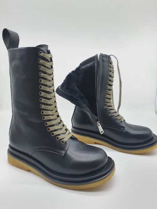 Зимние ботинки женские Bottega Veneta черные A56365 - фото 3