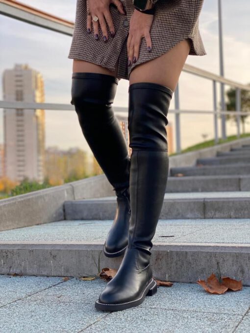 Ботфорты кожаные Givenchy черные A57470 - фото 2