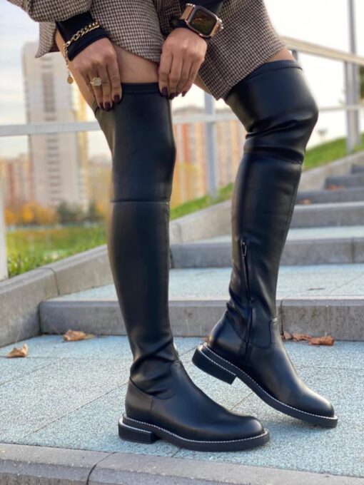 Ботфорты кожаные Givenchy черные A57470 - фото 3