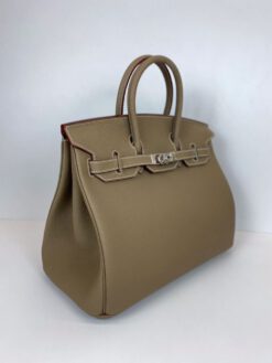 Женская кожаная сумка Hermes премиум-люкс хаки A58984