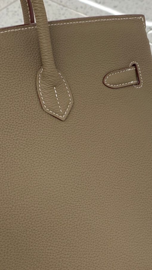 Женская сумка Hermes Birkin Togo 25/18/14 премиум-люкс ручная работа коричневая 58984 - фото 7