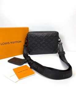 Женская сумка Louis Vuitton Mecceнджер DUO премиум-люкс черная 25/18/4,5 см