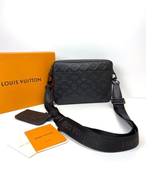 Женская сумка Louis Vuitton Mecceнджер Duo 25/18/4,5 премиум-люкс черная - фото 1