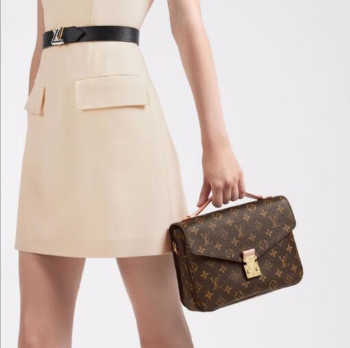 Женская сумка Louis Vuitton Pochette Metis 25/19/7 премиум-люкс коричневая - фото 10