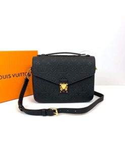 Женская сумка Louis Vuitton Pochette Metis 25/19/7 премиум-люкс черная