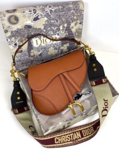 Женская сумка Christian Dior Saddle 25/20/6 премиум-люкс оранжевая