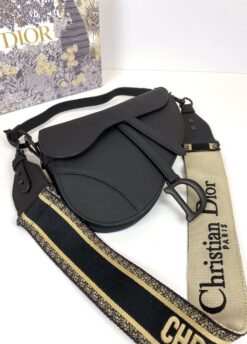 Женская сумка Christian Dior Saddle 25/20/6 премиум-люкс черная