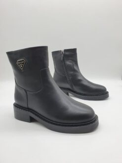 Ботинки женские зимние Prada черные коллекция2021-2022 A60603