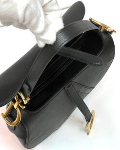 Женская сумка Christian Dior Saddle M0455CBAA Premium 25/20/7 см черная