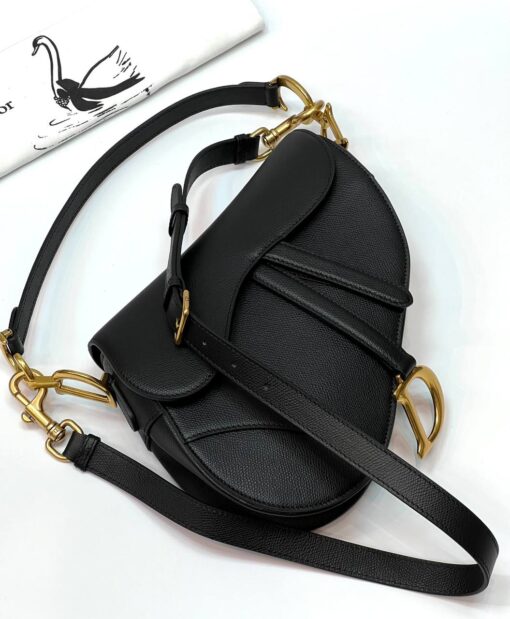 Женская сумка Christian Dior Saddle M0455CBAA Premium 25/20/7 см черная - фото 8