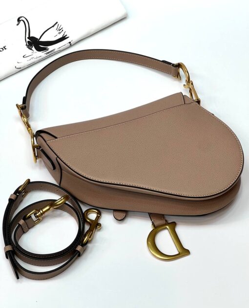 Женская сумка Christian Dior Saddle M0455CBAA Premium 25/20/7 см бежевая - фото 2