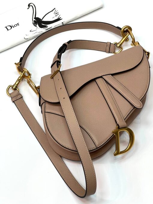 Женская сумка Christian Dior Saddle M0455CBAA Premium 25/20/7 см бежевая - фото 9
