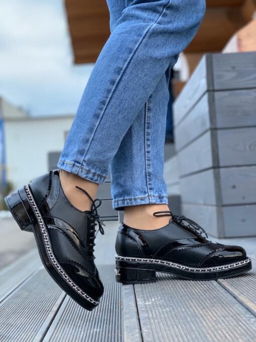 Туфли Chanel черные лакированные коллекция 2021-2022 - фото 2