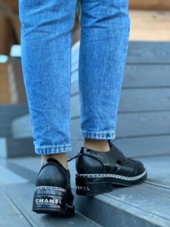 Туфли Chanel черные лакированные коллекция 2021-2022