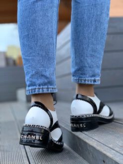 Туфли Chanel комбинированные черно-белые коллекция 2021-2022