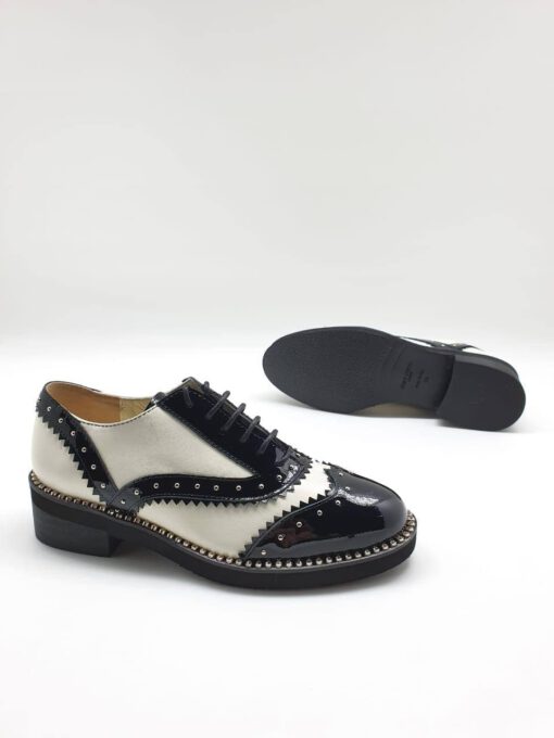 Туфли женские Jimmy Choo черно-белые коллекция 2021-2022 - фото 3