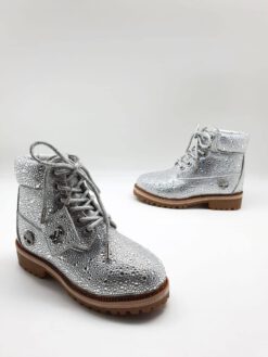 Зимние ботинки женские Jimmy Choо X Timberland серые коллекция 2021-2022