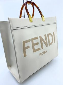 Женская сумка Fendi 61711 бежевая 39/35/20 см - фото 2