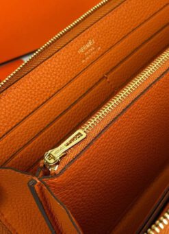 Кожаный кошелек Hermes Premium 20/10 см красный