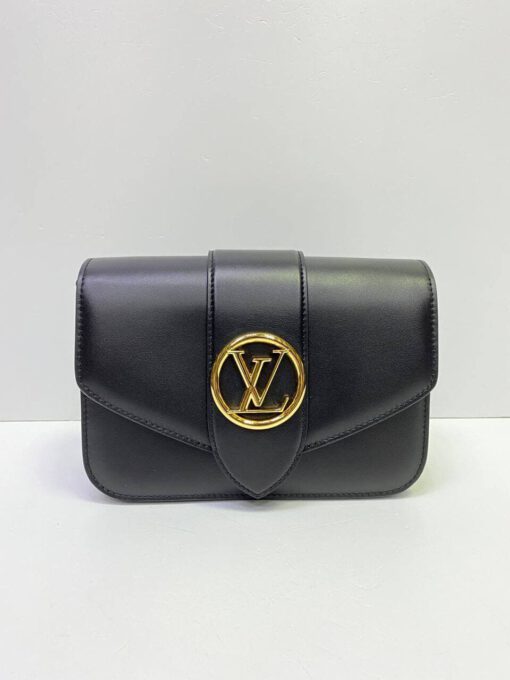 Женская сумка Louis Vuitton Pont 9 премиум-люкс черная 23/15/8 см - фото 1