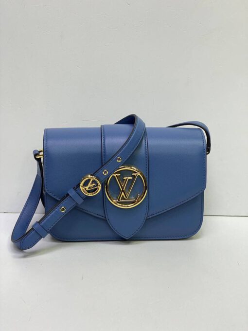Женская сумка Louis Vuitton Pont 9 премиум-люкс синяя 23/15/8 см - фото 6
