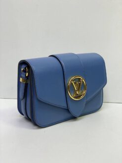 Женская сумка Louis Vuitton Pont 9 премиум-люкс синяя 23/15/8 см - фото 4