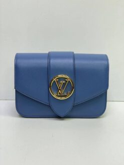 Женская сумка Louis Vuitton Pont 9 премиум-люкс синяя 23/15/8 см