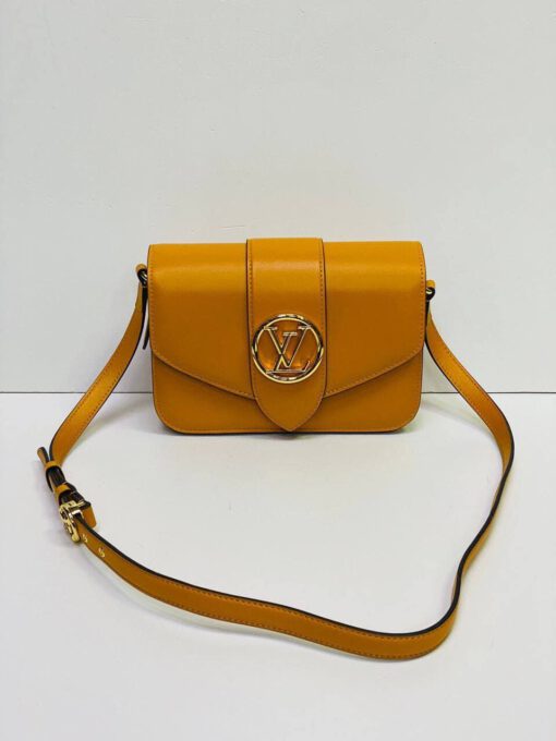 Женская сумка Louis Vuitton Pont 9 премиум-люкс золотая 23/15/8 см - фото 4