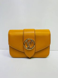 Женская сумка Louis Vuitton Pont 9 премиум-люкс золотая 23/15/8 см - фото 8