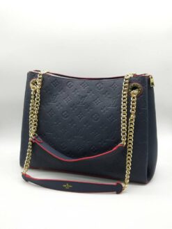 Женская кожаная сумка Louis Vuitton синяя 35/27 - фото 5