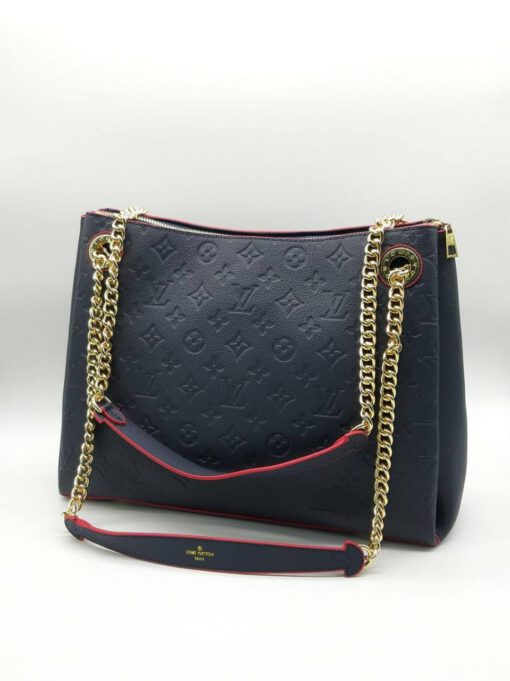 Женская кожаная сумка Louis Vuitton синяя 35/27 - фото 1