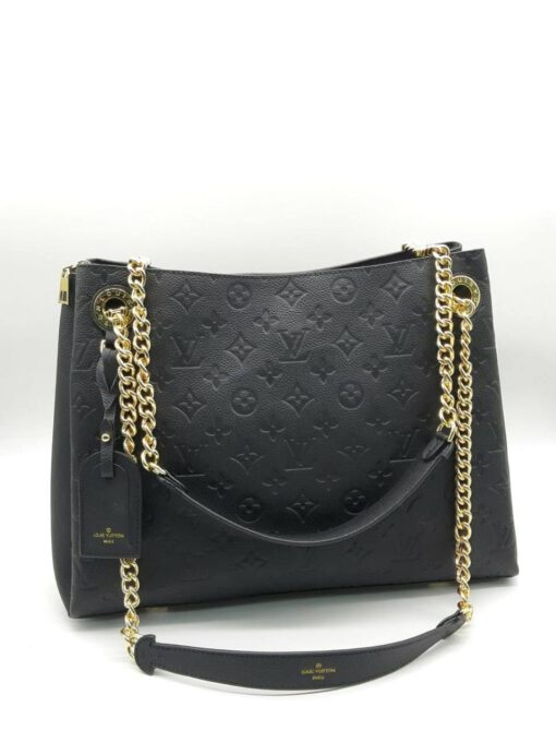 Женская кожаная сумка Louis Vuitton черная 35/27 - фото 5