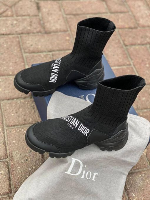 Кроссовки-носки Dior черные - фото 4