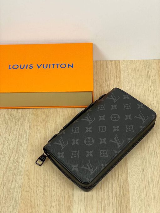 Бумажник Zippy XL Louis Vuitton 24/14/4 премиум-люкс чёрный - фото 3