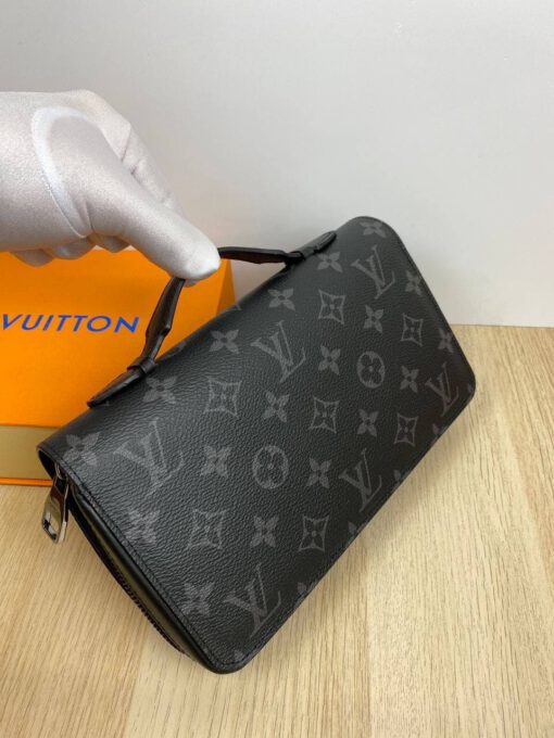 Бумажник Zippy XL Louis Vuitton 24/14/4 премиум-люкс чёрный - фото 7