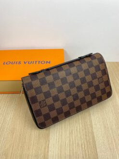 Бумажник Zippy XL Louis Vuitton 24/14/4 премиум-люкс коричневый - фото 9