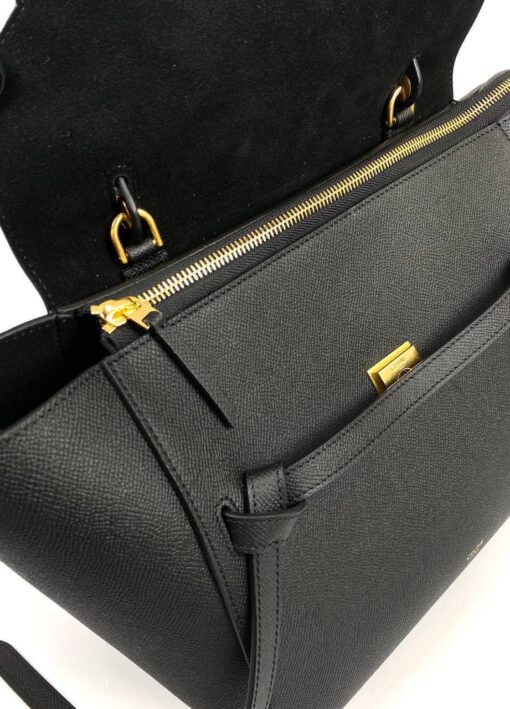 Женская сумка Celine Mini Belt 28/26/15 премиум-люкс черная - фото 4
