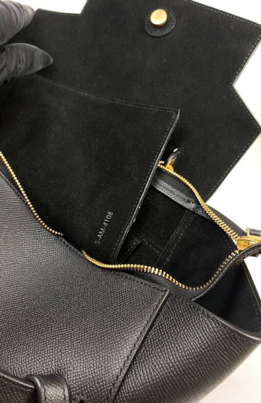 Женская сумка Celine Mini Belt 28/26/15 премиум-люкс черная - фото 7