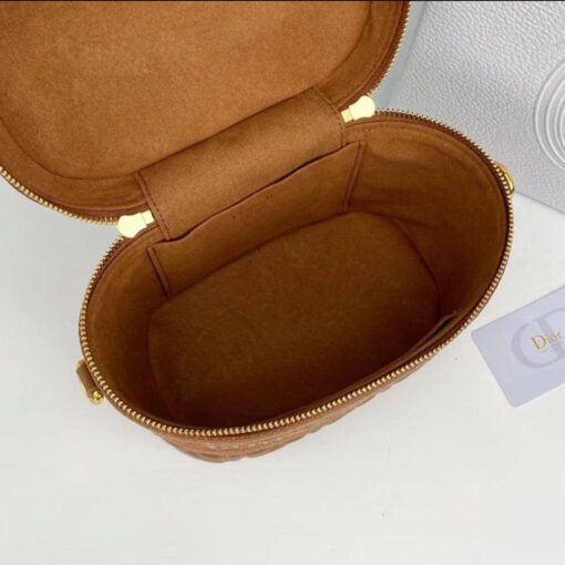 Женская кожаная сумка-косметичка Dior Travel оранжевая 22/16 - фото 2