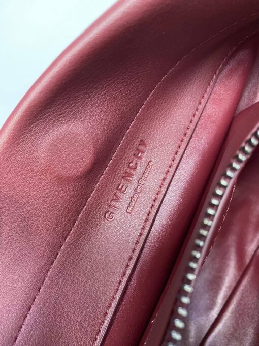 Женская кожаная сумка Givenchy бордовая 30/20/13 - фото 4