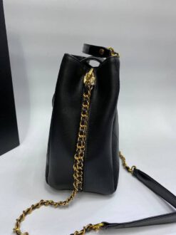 Женская кожаная сумка Chanel черная 28/21/12 см