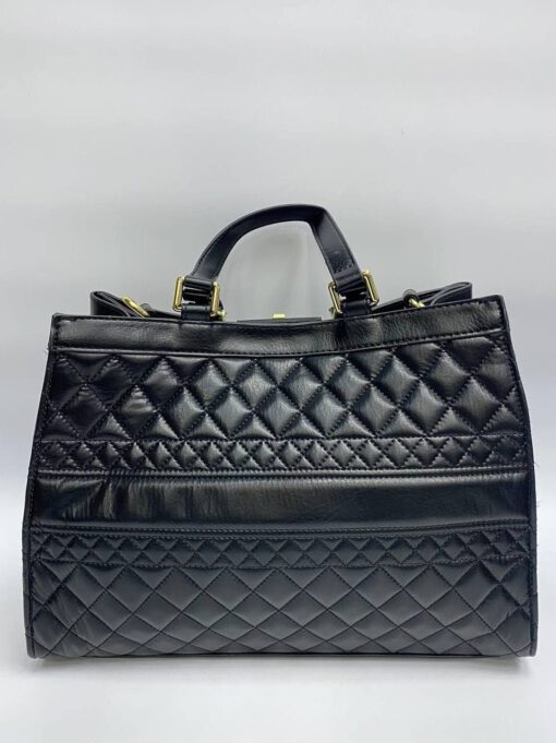 Женская кожаная сумка Chanel черная 36/26/14 см - фото 3