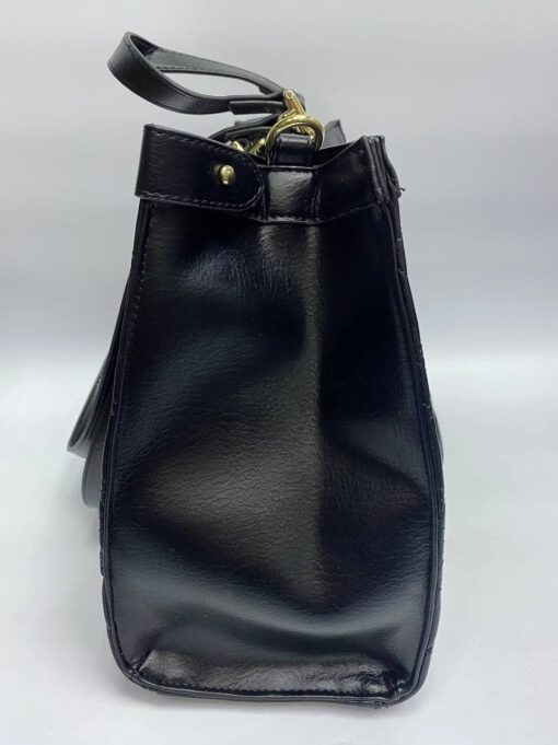 Женская кожаная сумка Chanel черная 36/26/14 см - фото 4