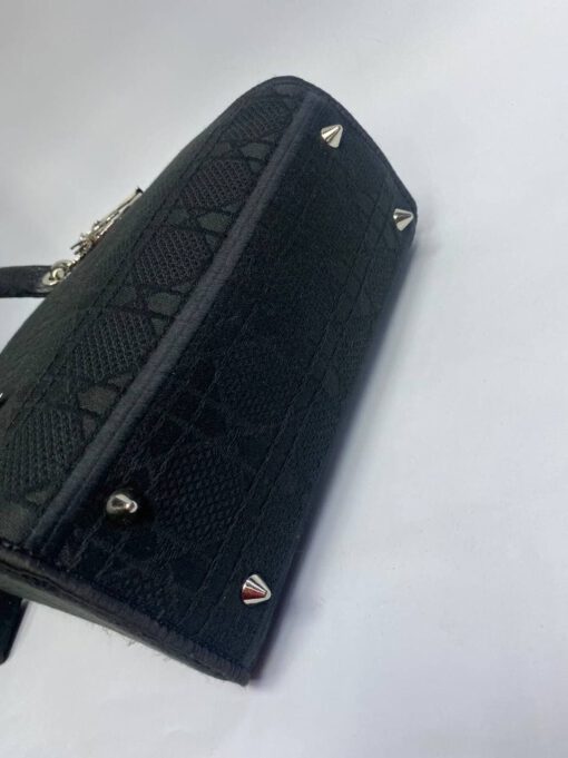 Женская сумка Dior черная из жаккардовой ткани 23/20/12 A65666 A65666 - фото 2