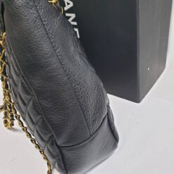 Женская кожаная сумка Chanel черная 35/26/9 см