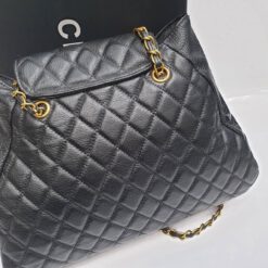 Женская кожаная сумка Chanel черная 35/26/9 см