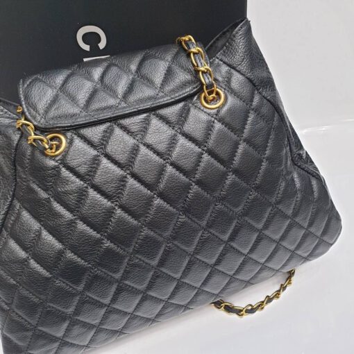 Женская кожаная сумка Chanel черная 35/26/9 см - фото 5