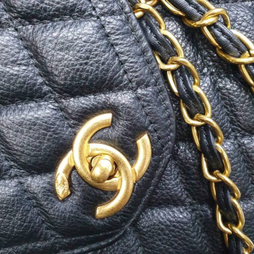Женская кожаная сумка Chanel черная 35/26/9 см - фото 3